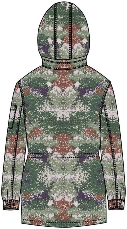 摘要附图摘要1.本外观设计产品的名称:迷彩作训服. 2.