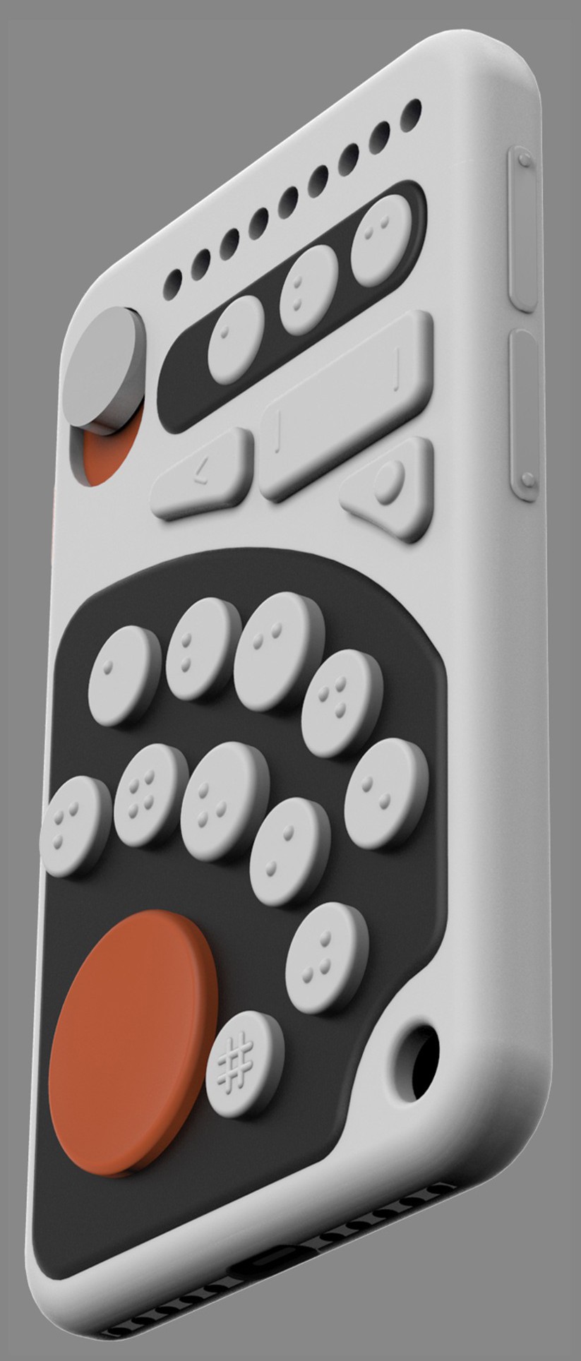 本外观设计产品的名称盲人手机(数字按键扇形排列).2.