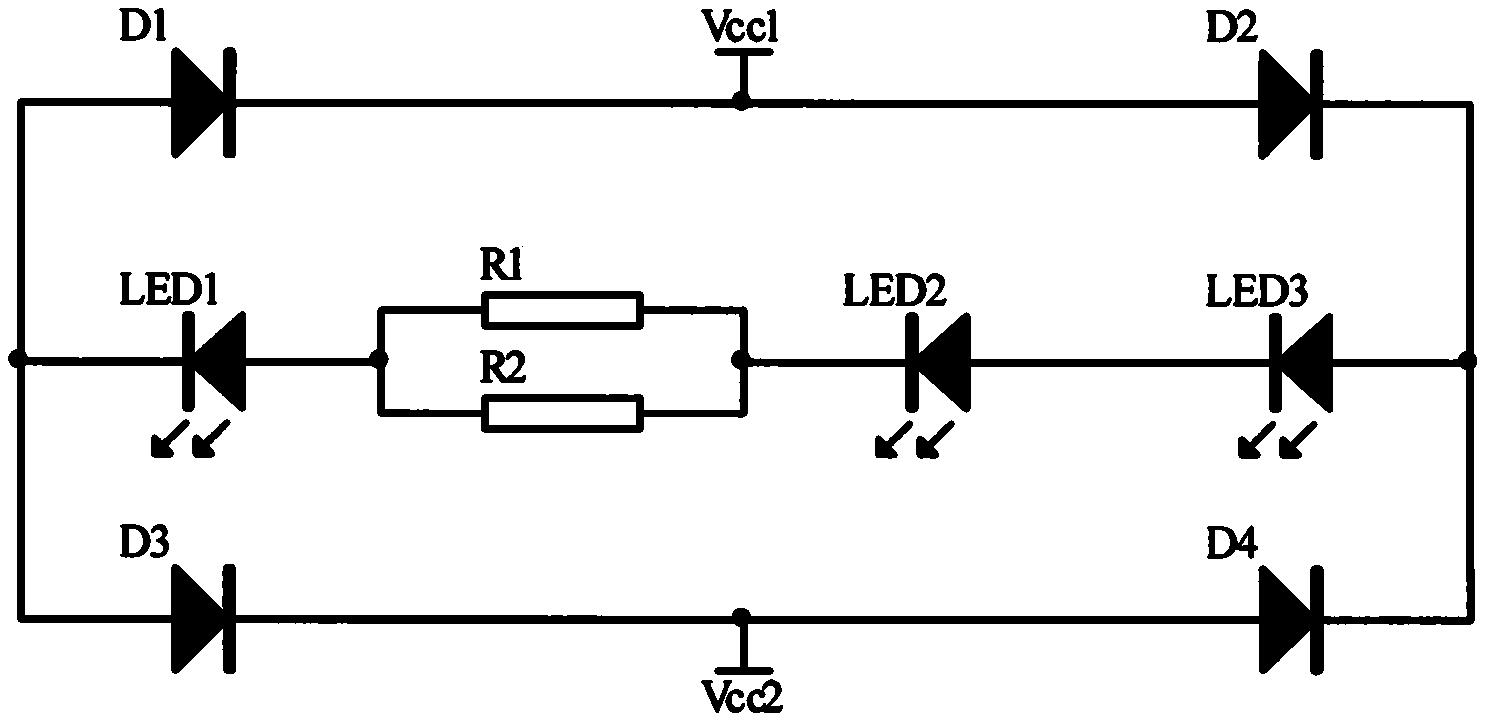 led正负极电路图图片