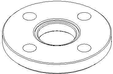 法兰4个孔怎么画图片