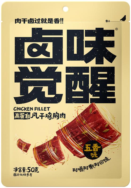 摘要附图摘要1.本外观设计产品的名称:包装袋(高蛋白风干鸡胸肉). 2.