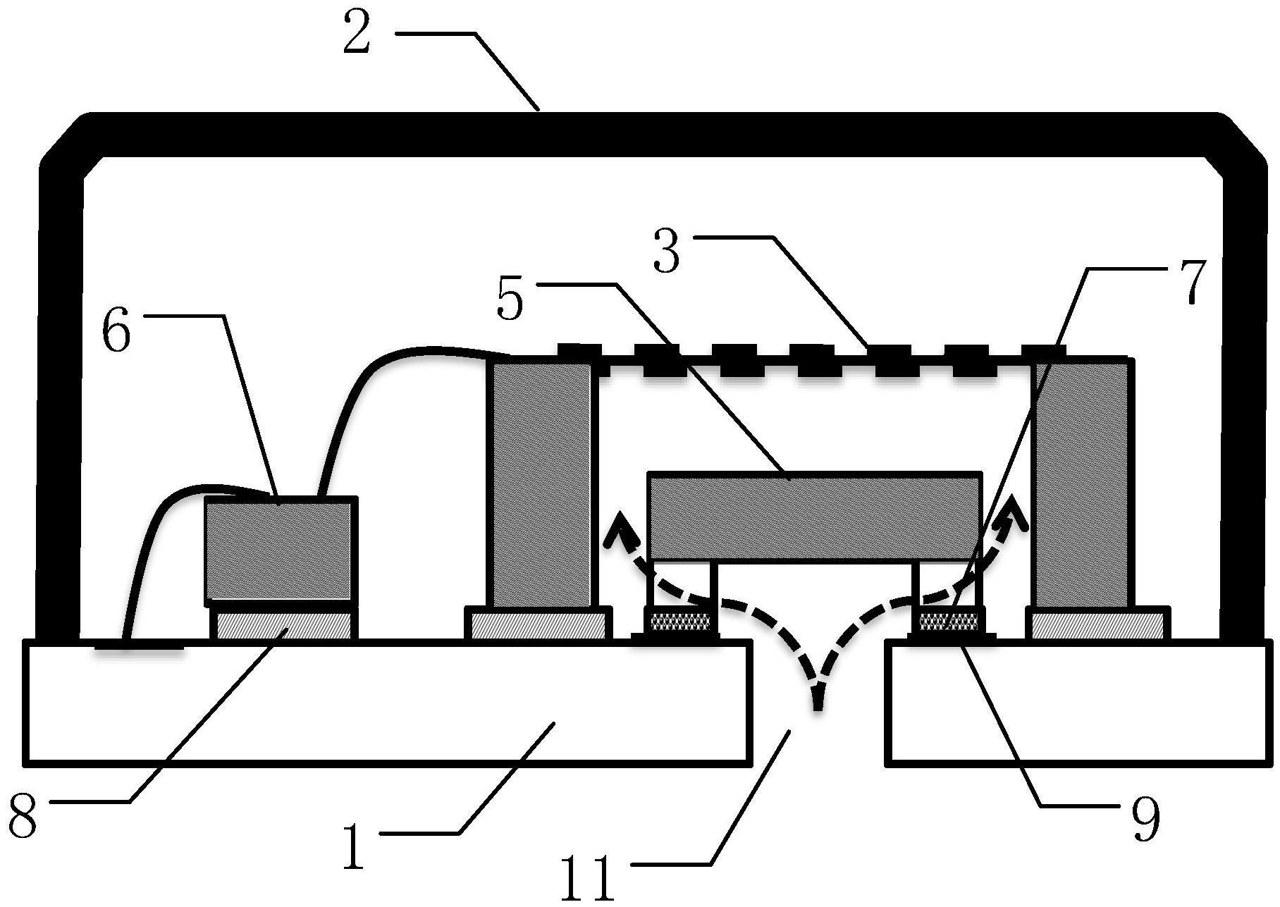 图摘要一种mems麦克风,包括由pcb基板(1)和外壳(2)包围形成的封装结构