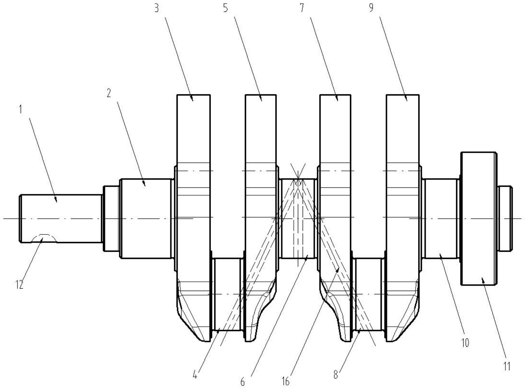后端部以及依次固定设在前端部与后端部之间的第一主轴颈,第一平衡块