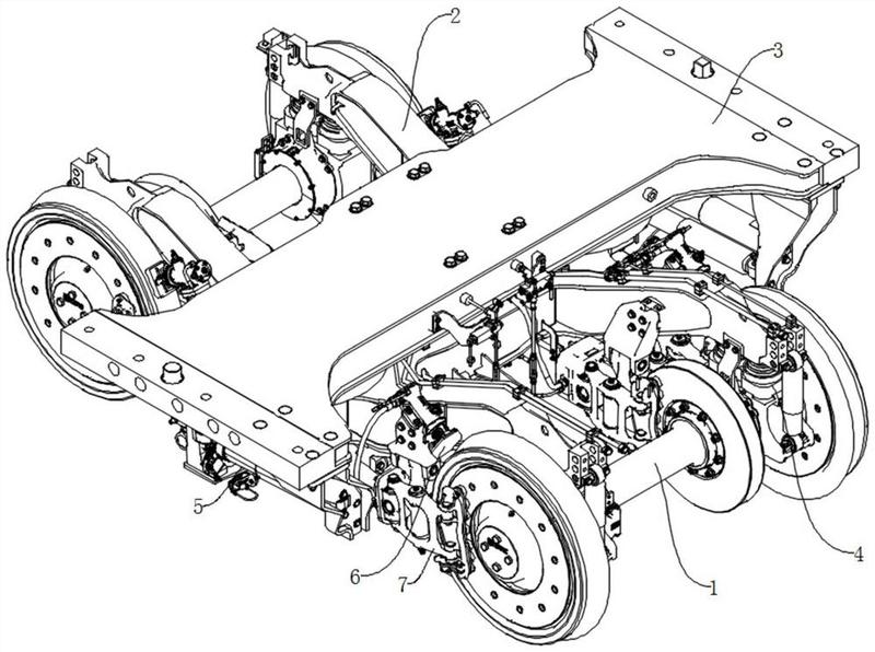 转向架及轨道车辆,属于轨道车辆技术领域,包括轮对总成,构架总成,枕梁