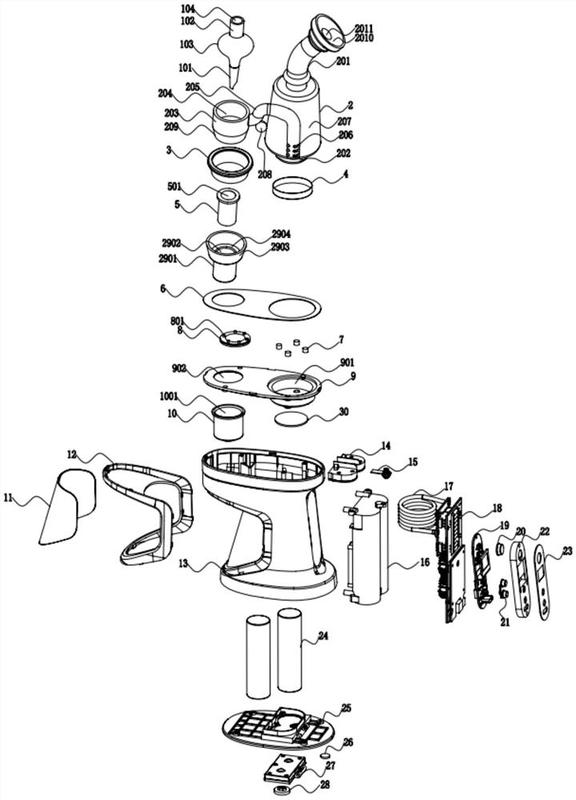 所述水烟壶主体设有第一可拆卸结构,所述第一