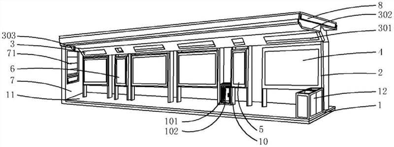 一种清洁能源环保多功能公交站台