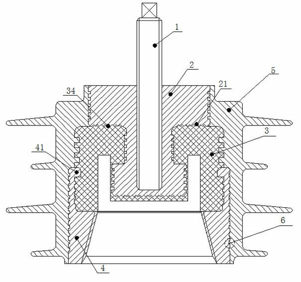 摘要附图摘要本实用新型公开了一种复合绝缘子,属于复合绝缘子结构