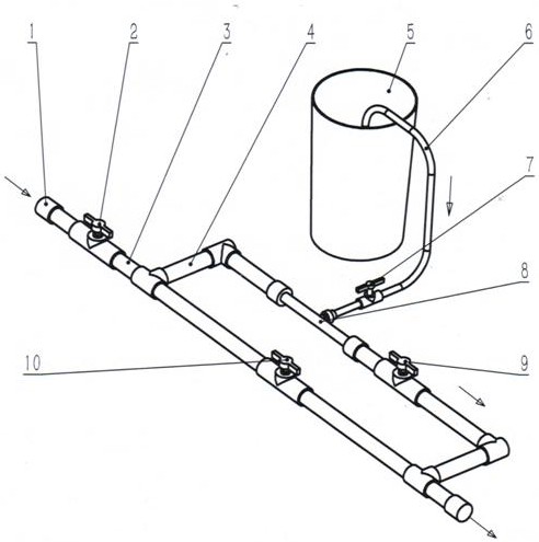 肥水管4中间安装文丘里施肥器8,文