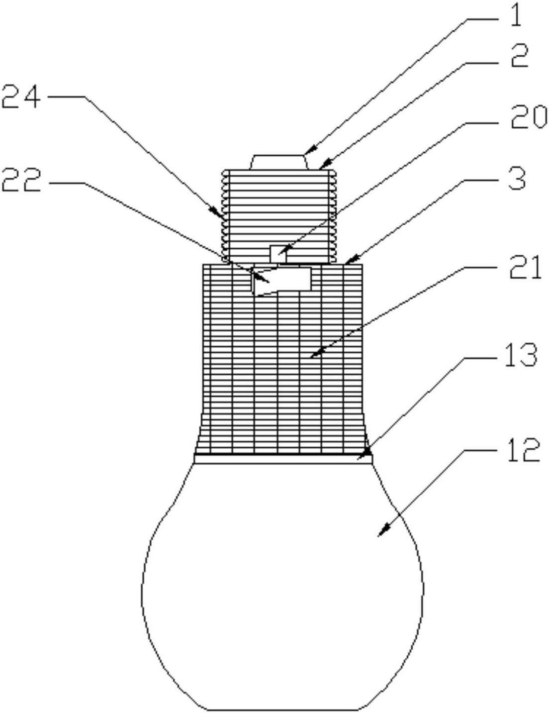 附图摘要本实用新型公开了一种可调光的led生物养殖球泡灯,包括灯头