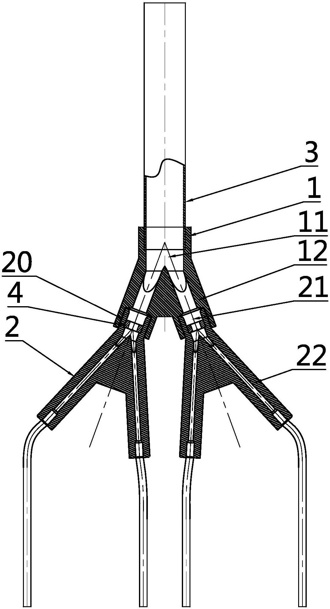 摘要附图摘要本实用新型公开了一种分液器,解决了制冷剂分配不均的