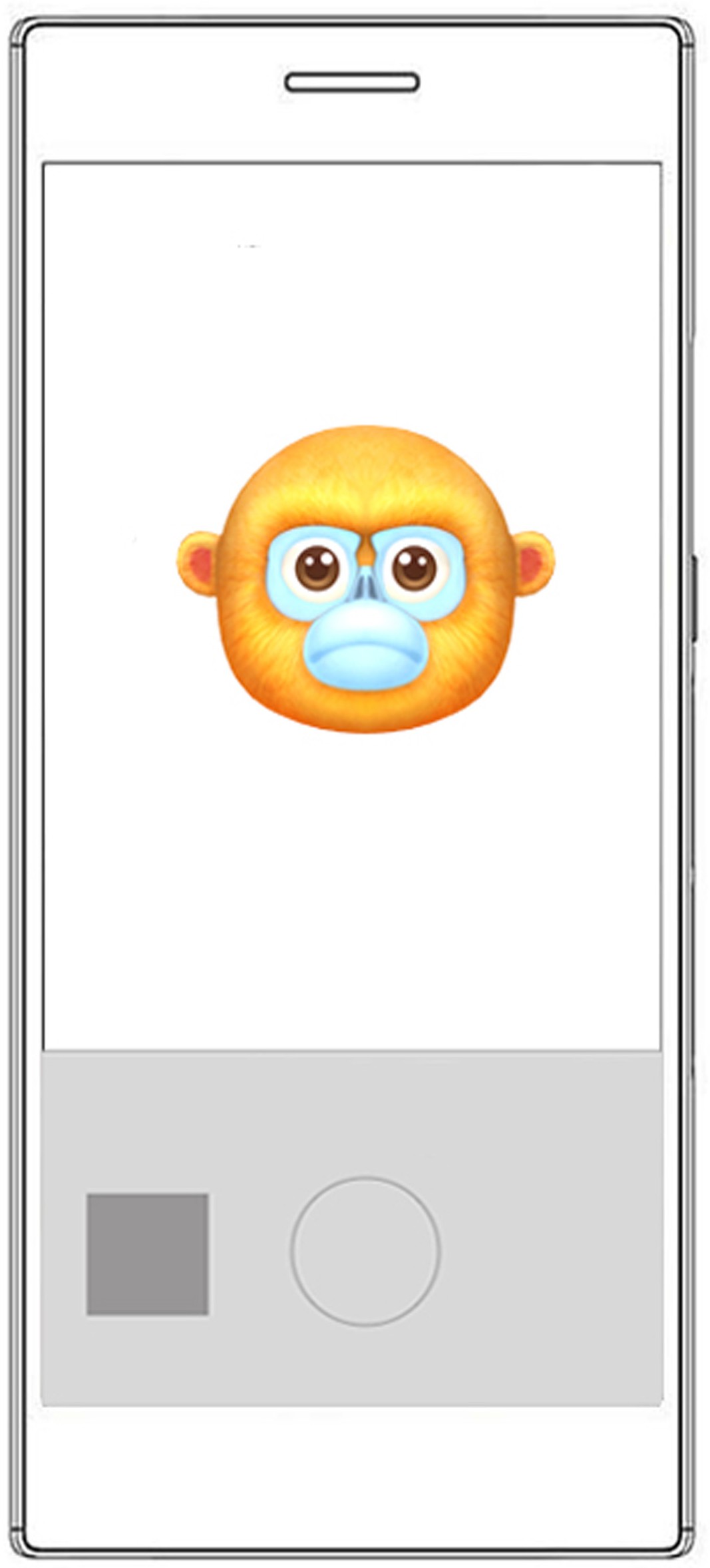 带有实时动态表情跟踪界面的手机