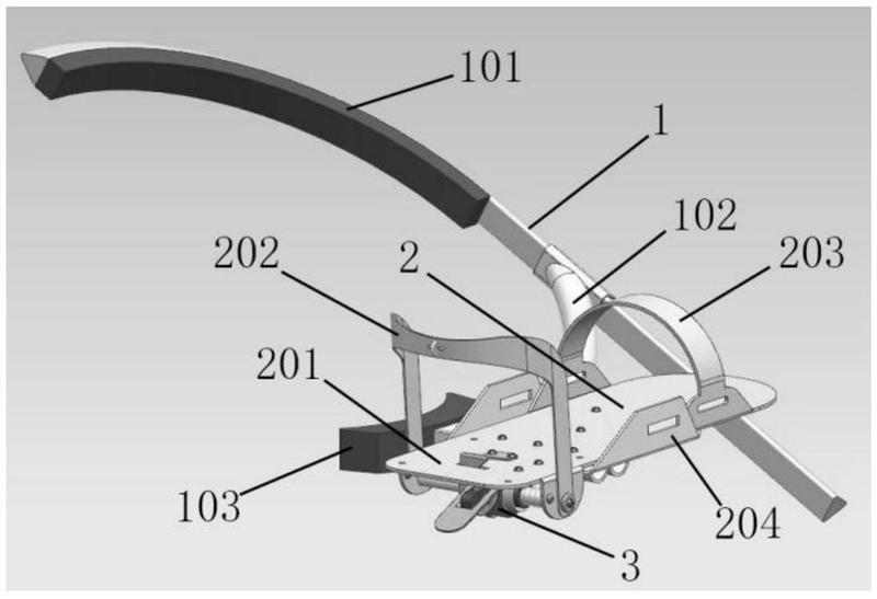 第一防滑件,固定连接件,第二防滑件,自锁稳固型脚扣结构和棘轮锁定