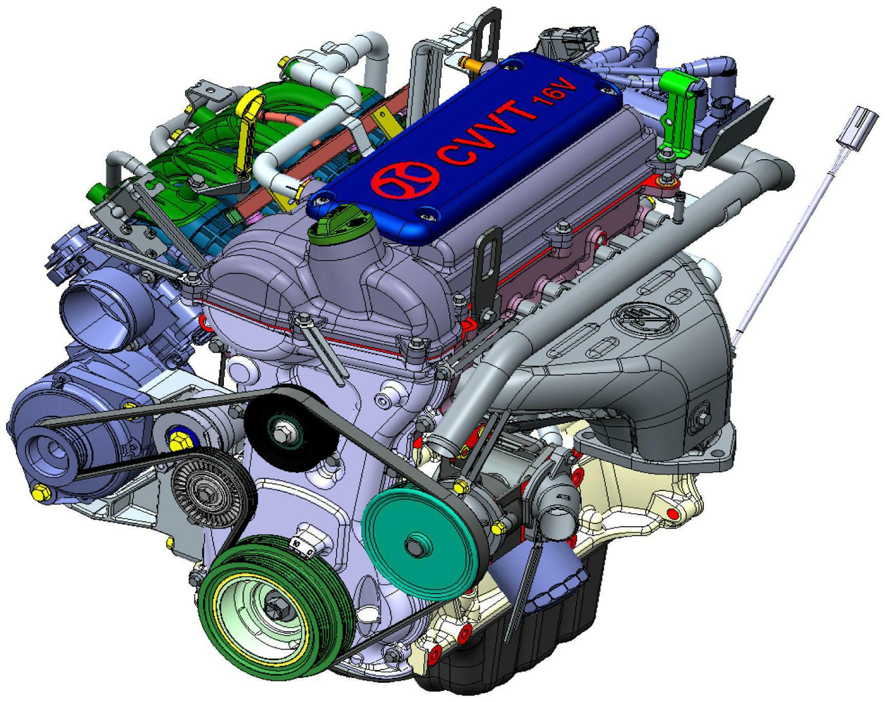 本外观设计产品的名称:汽车发动机.2.