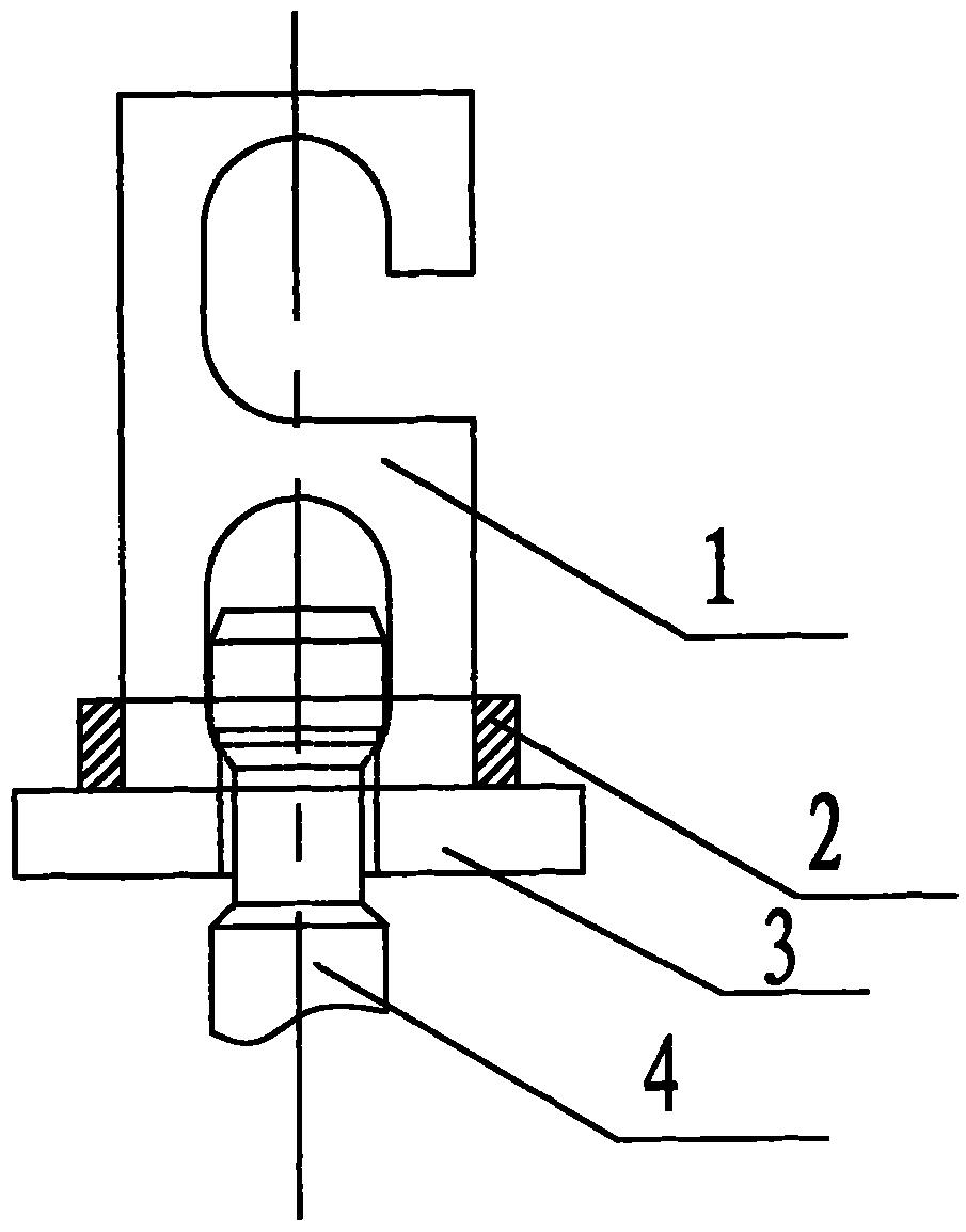 为圆柱体,挂钩体(1)上部为一侧开口的长圆槽,下部为下端开口的倒u型槽