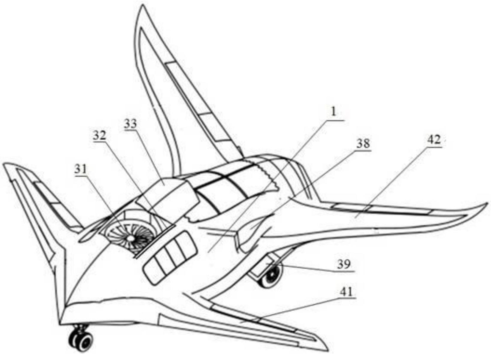机翼折叠机构图片