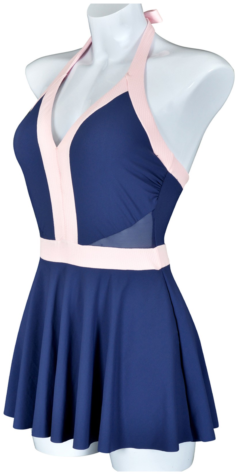 连体游泳衣(粉色v领)-爱企查