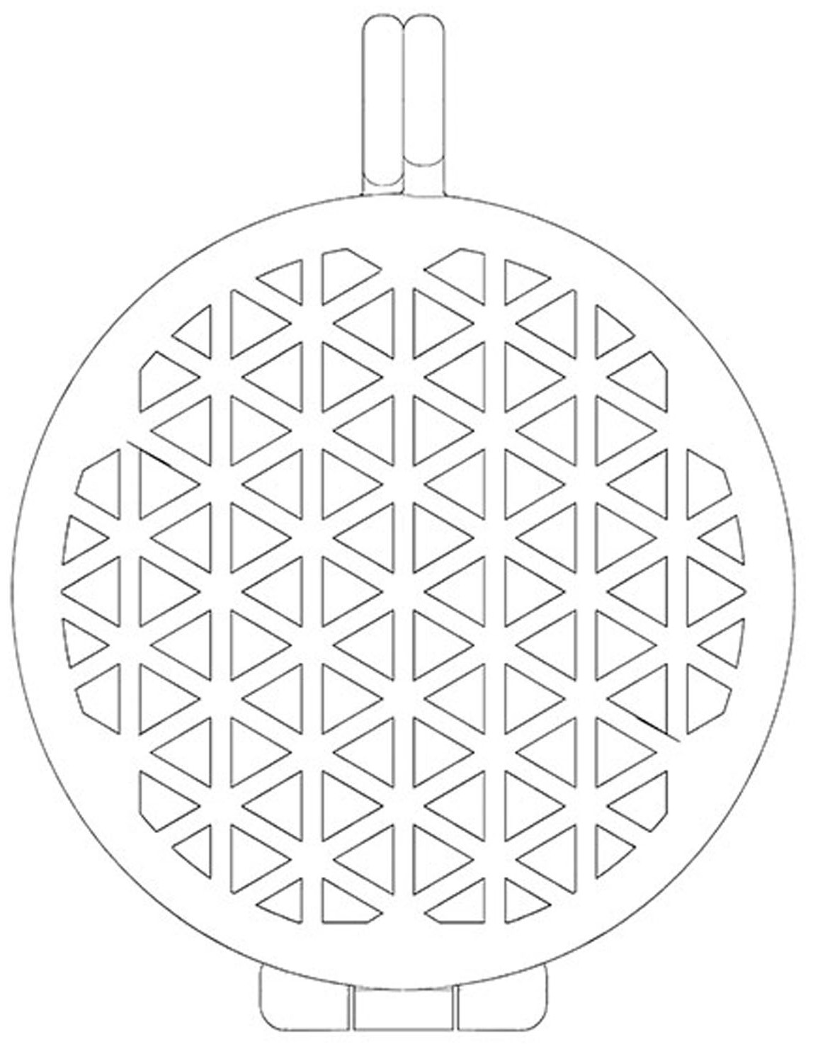 摘要附图摘要1.本外观设计产品的名称:香囊(圆形几何镂空).2.