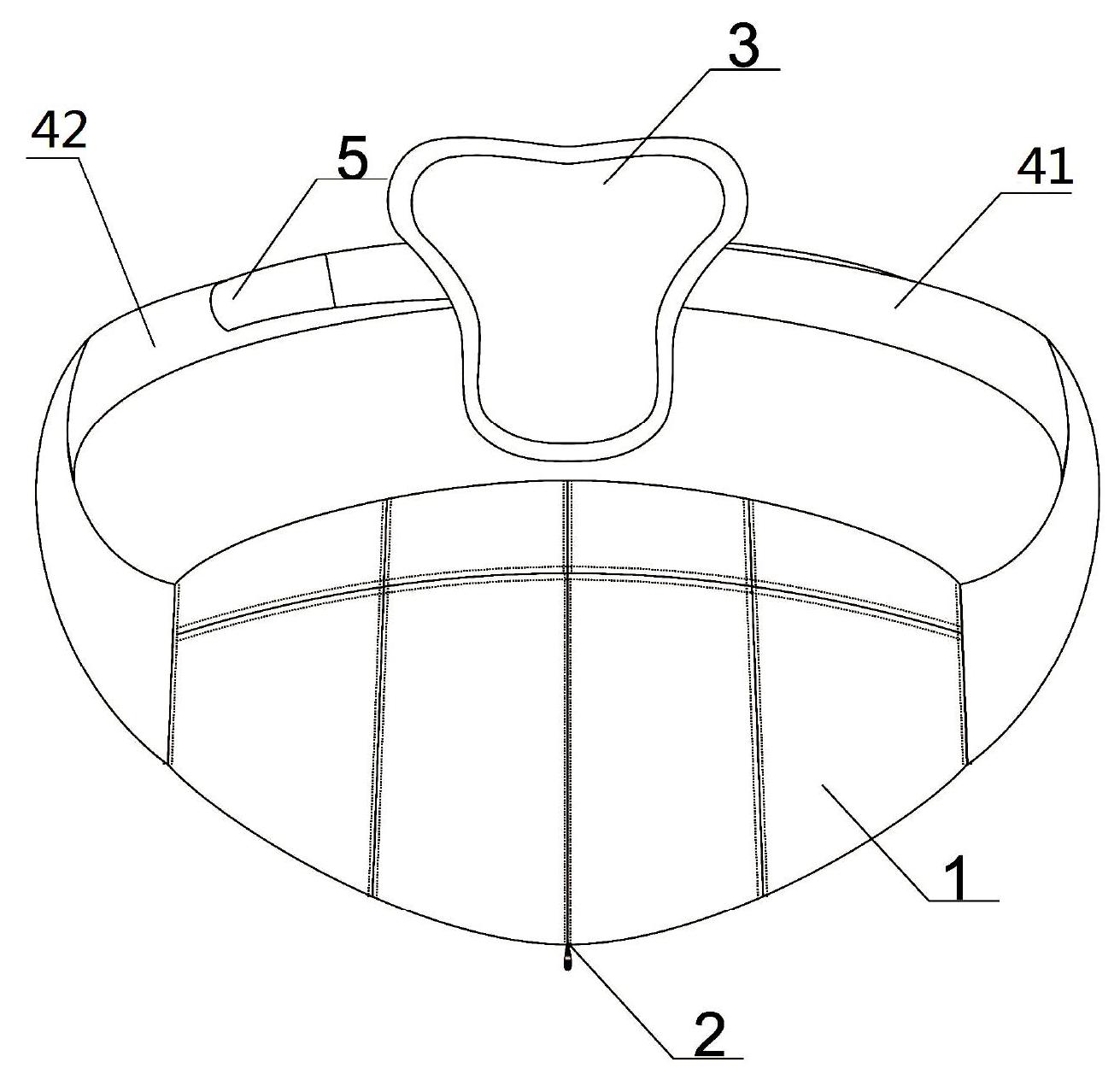 摘要附图摘要本实用新型公开了前开式托腹带,包括腹带主体,第一松紧带