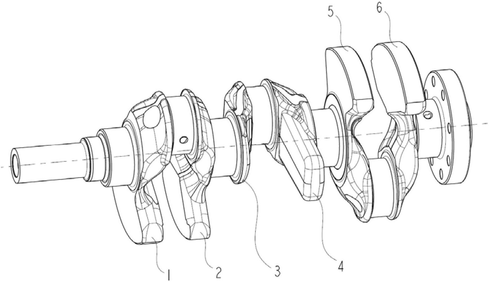 一种具有五块平衡块的三缸发动机曲轴-爱企查