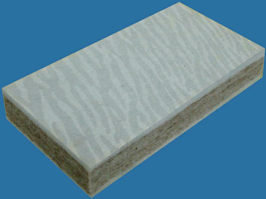 外观设计产品的用途:用于填充床垫,汽车内饰板的麻纤维复合填充芯.