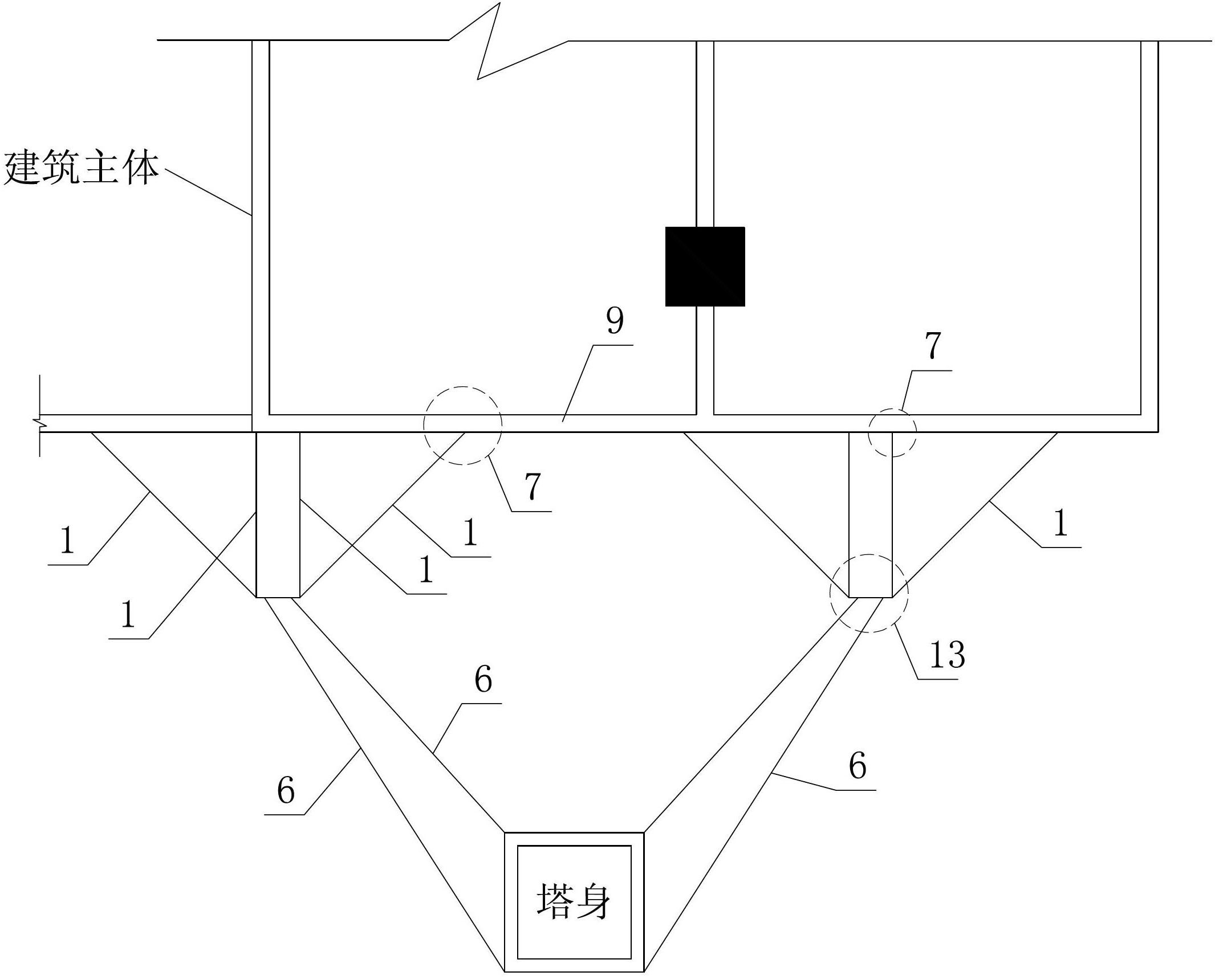 塔吊附墙支座图片