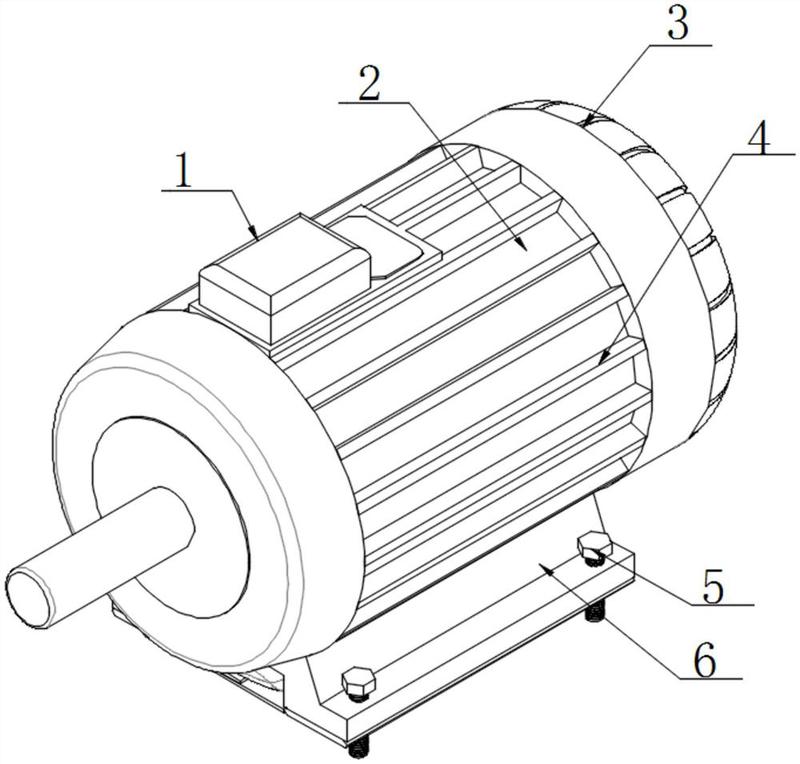 包括電動機本體和設於電動機本體底部用於固定的固定基座,所述固定