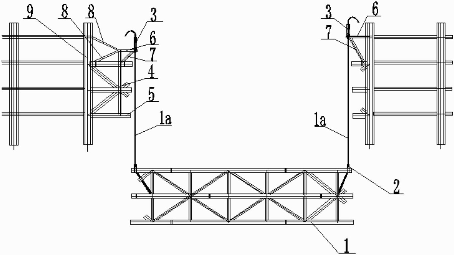 一种高空大跨度超高超重钢桁架准确就位结构及施工方法-爱企查
