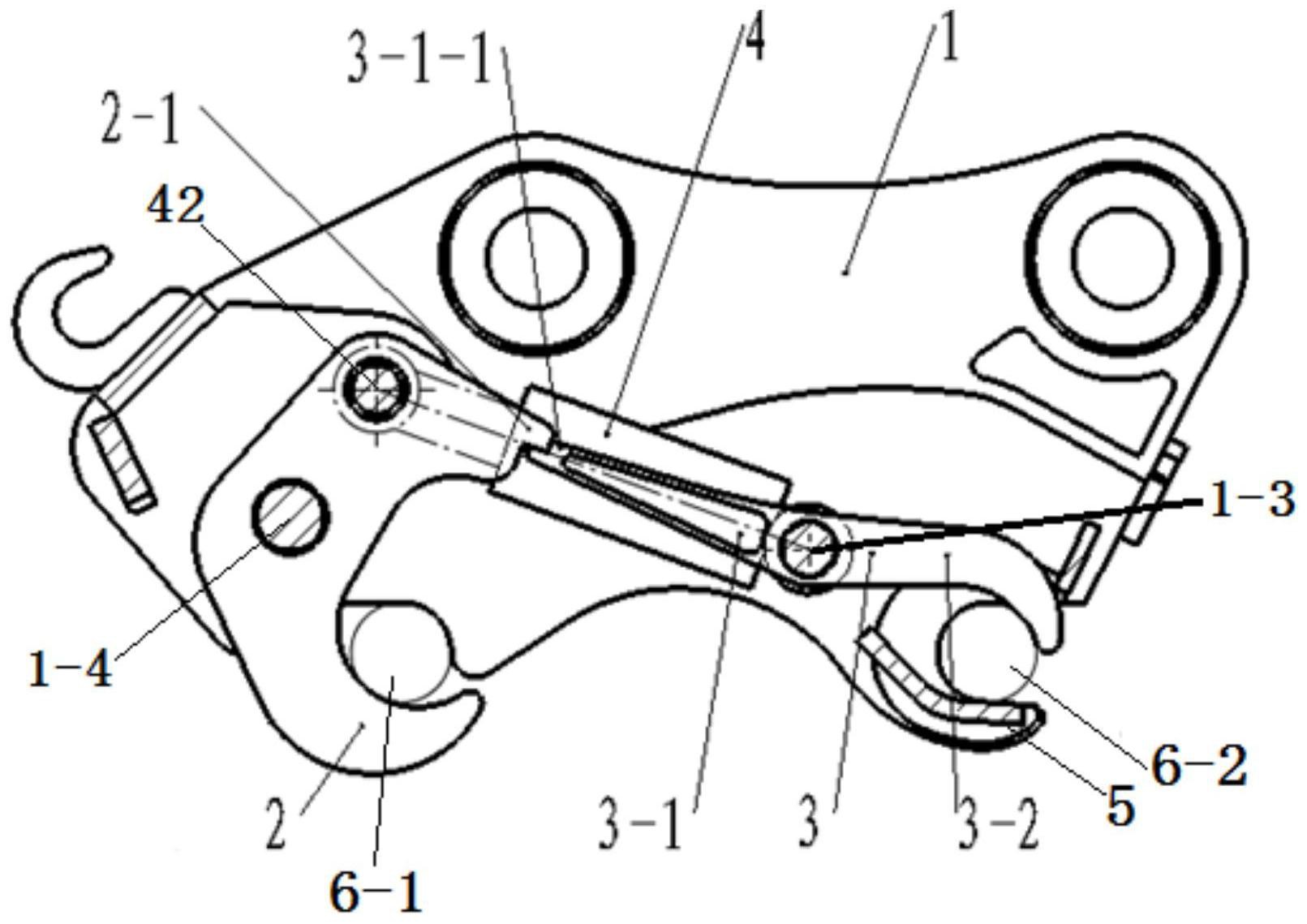 公开了一种双锁式快速连接器及挖掘机,包括壳体,活动钩爪,锁止机构