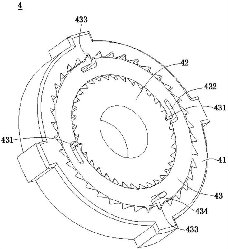 一种间歇性棘轮正反转组件,转动关节和玩具