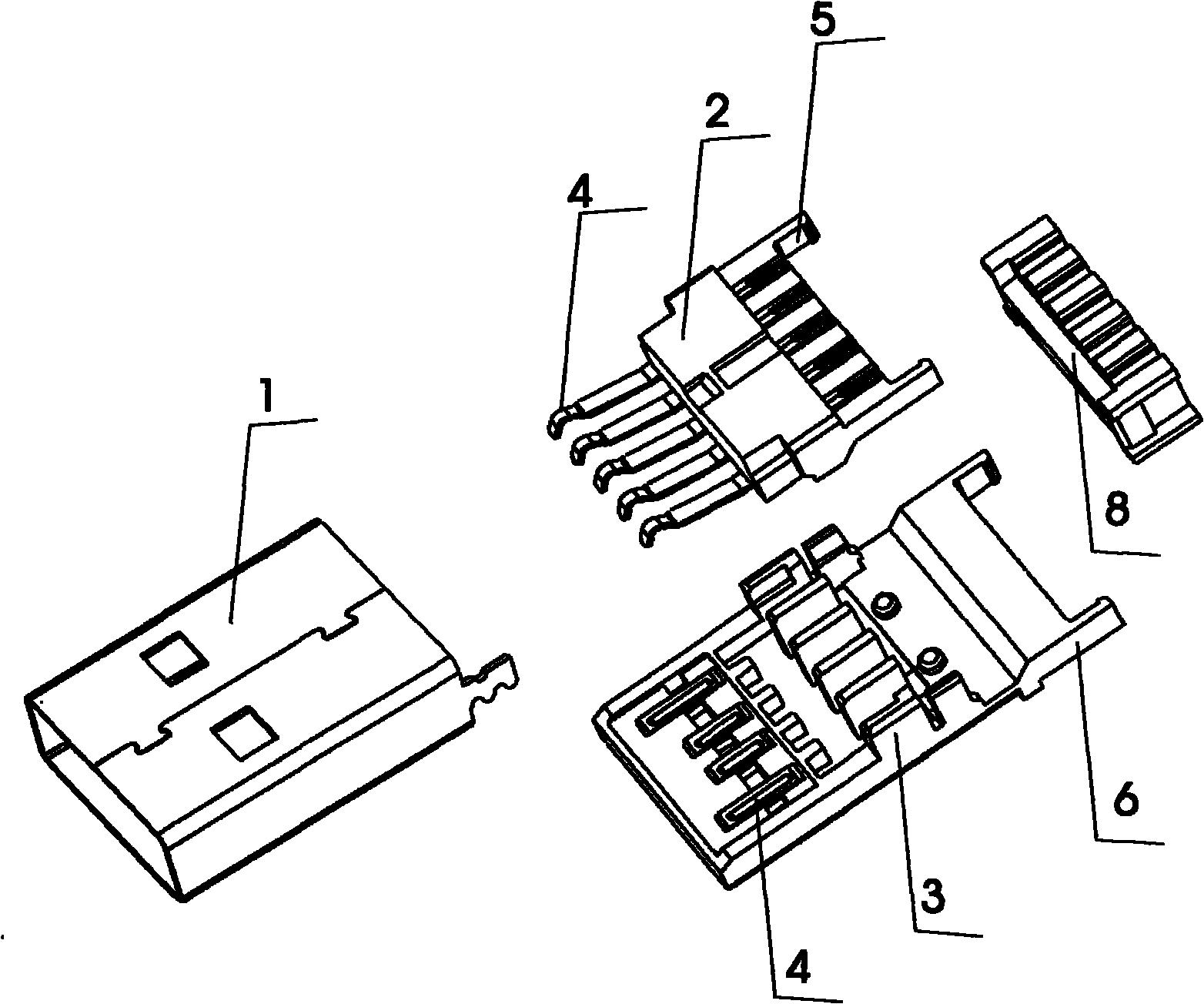 尤其是涉及一种通过采用分体结构的一种新型端子插头