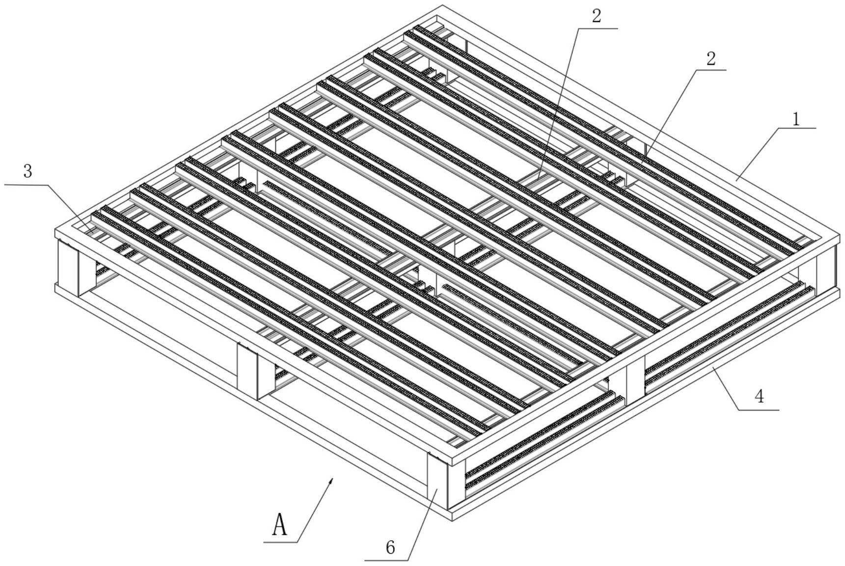 一种四面进叉田字形钢制托盘