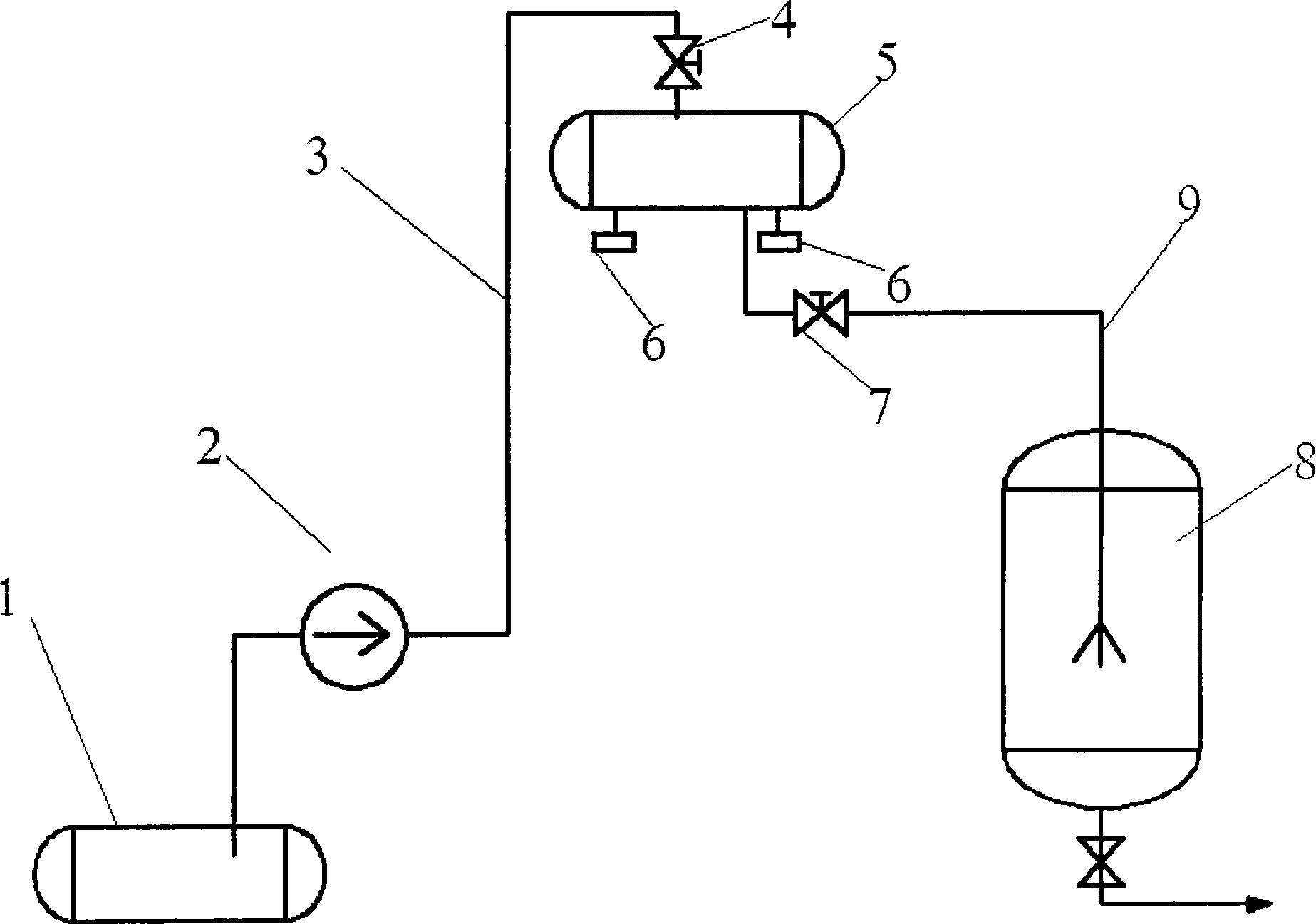 包括地下储罐,上料泵,高位槽和反应釜,地下储罐与高位槽之间设有第一