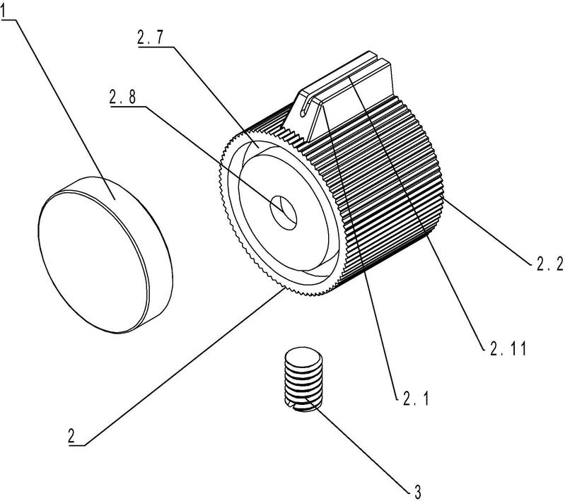 摘要附图摘要本实用新型公开了一种旋钮,旨在提供一种结构简单,定位