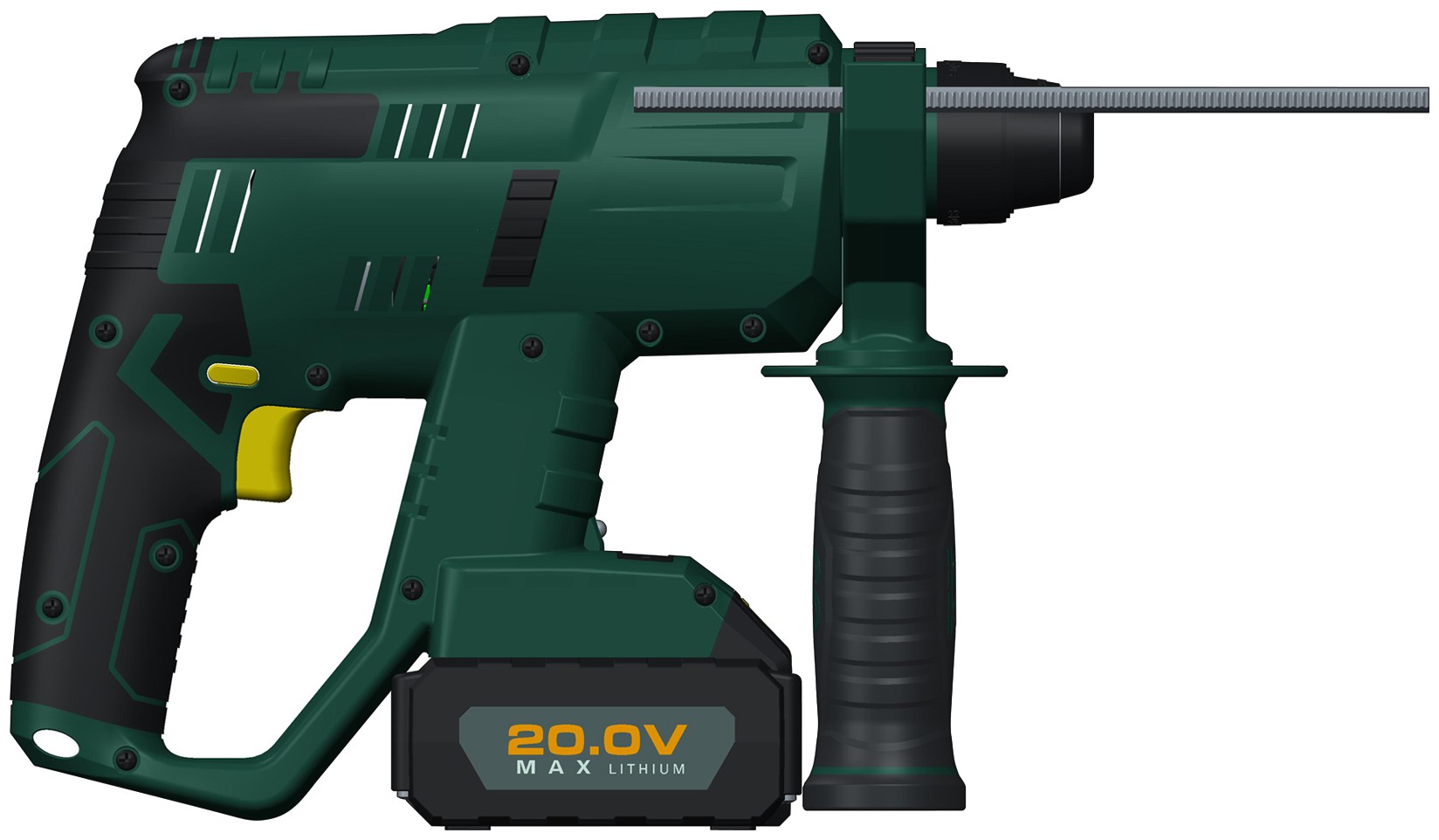 本外观设计产品是一种无刷多功能电锤,属一种常用的电动工具