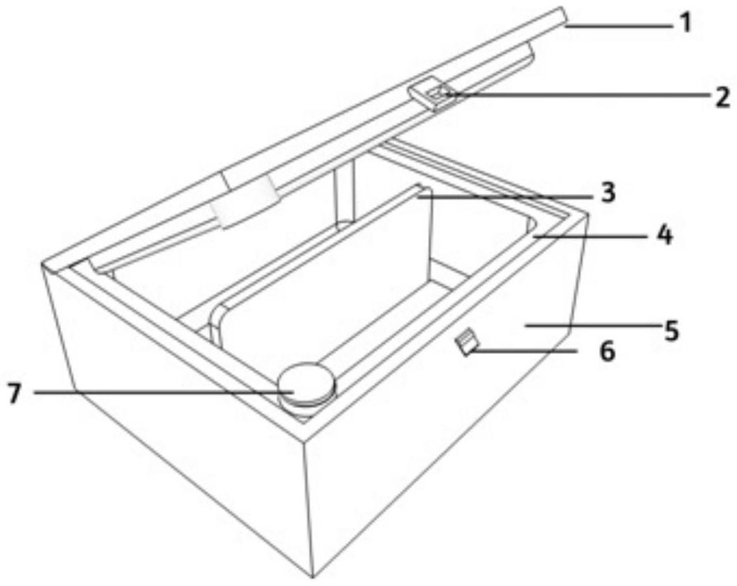 所述保温盒内部为外卖放置区,所述保温盒盒体为空心结构,可容纳保温