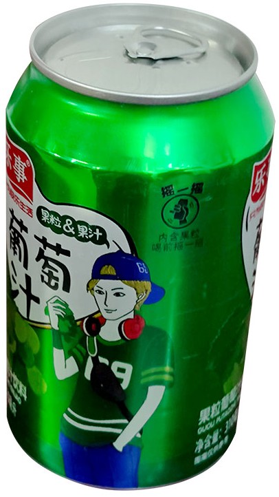 摘要附图摘要1.本外观设计产品的名称饮料罐(乐事葡萄汁).2.