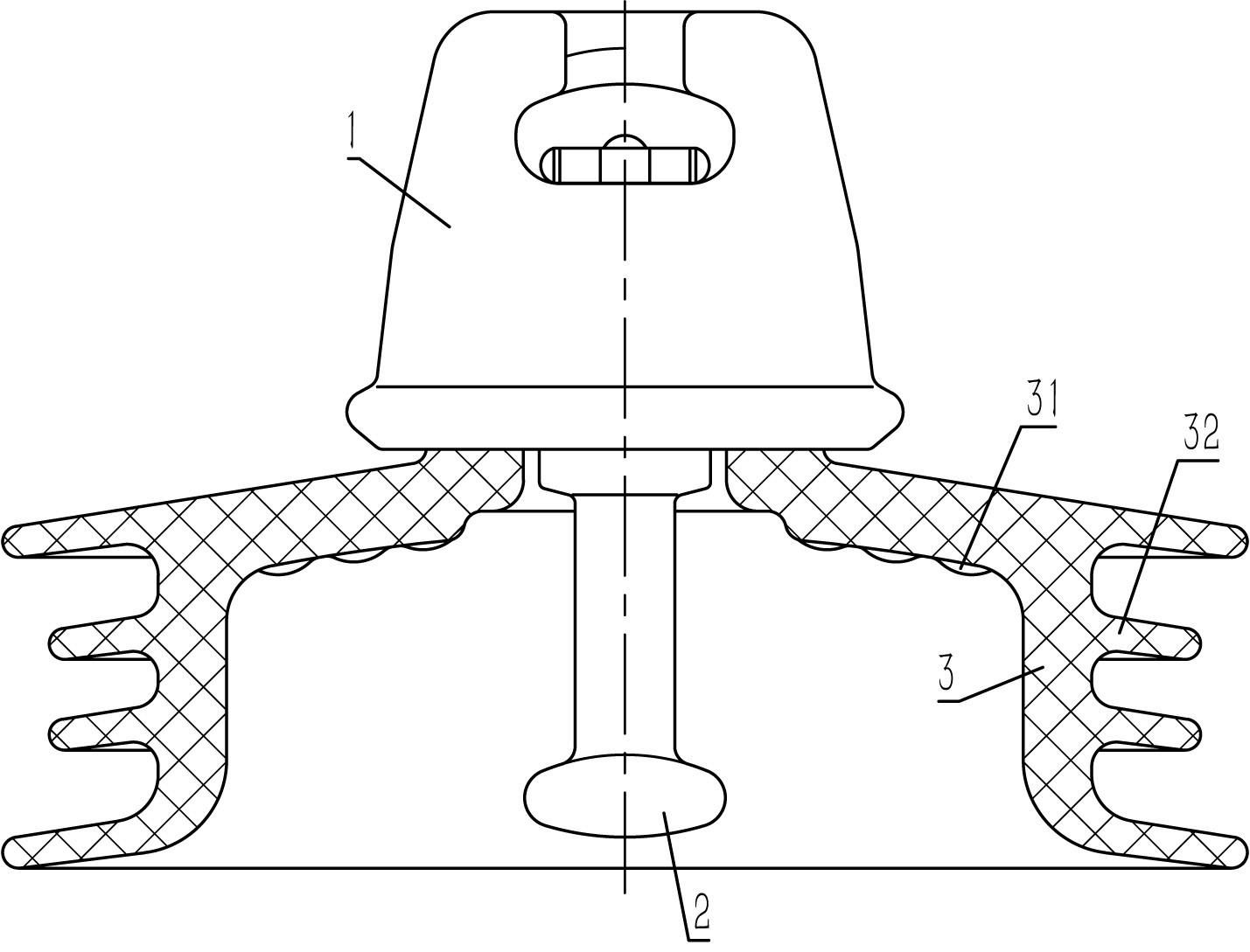 一种双重外绝缘复合结构盘形悬式绝缘子-爱企查