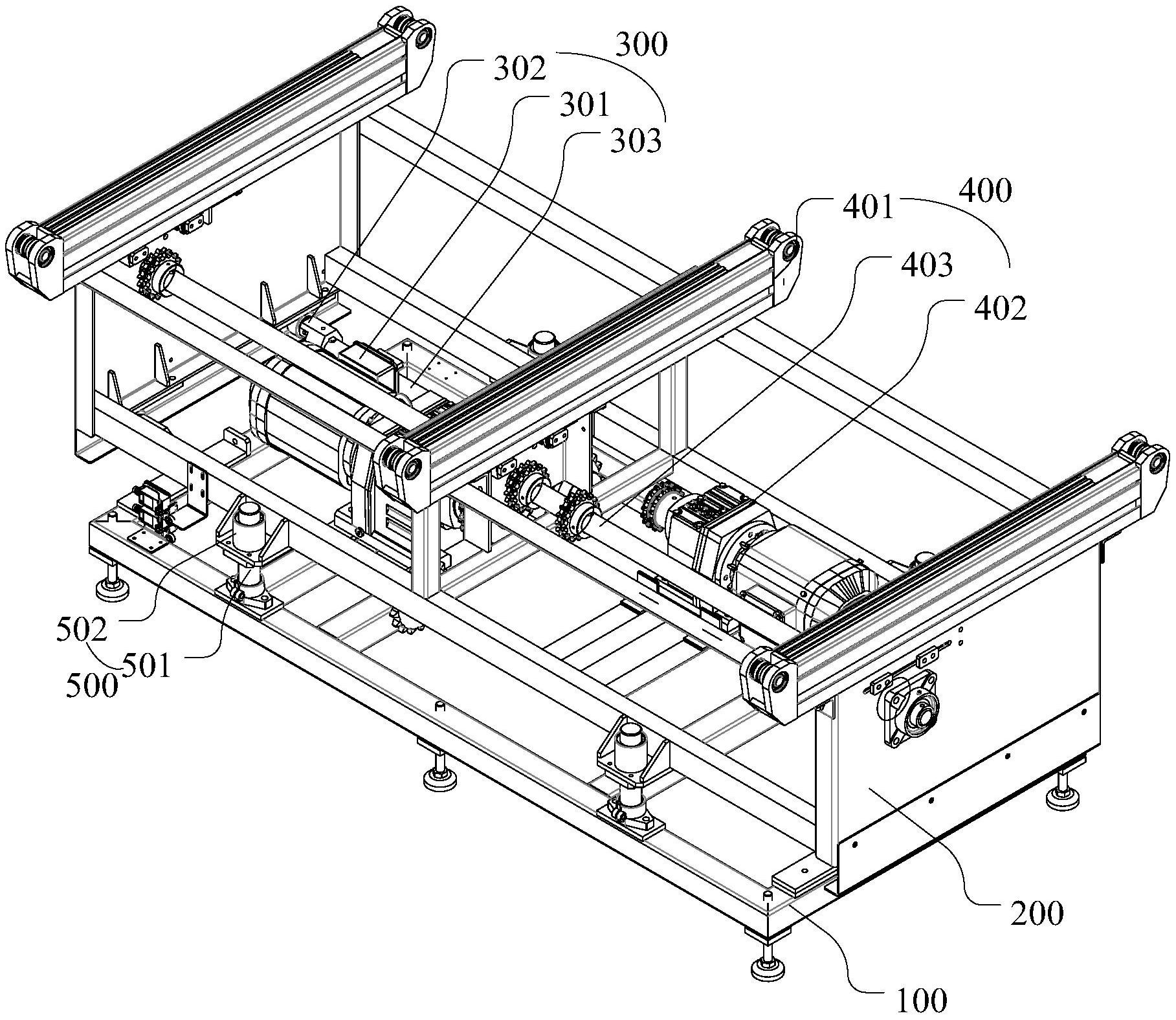设置在所述顶升机座上并沿水平方向进行输送的输送机构,所述输送机构