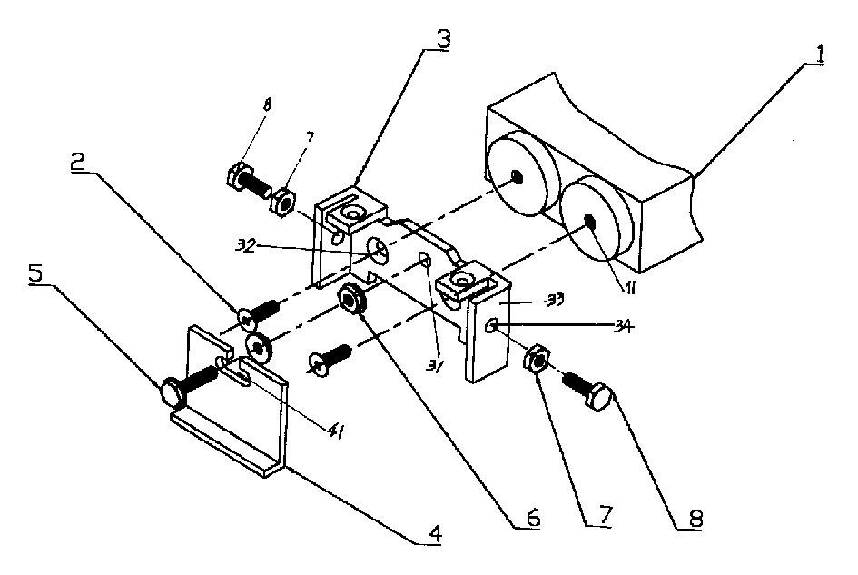 组件的优点是结构简洁,安装方便,使用稳定,并可方便地调整地弹簧对护