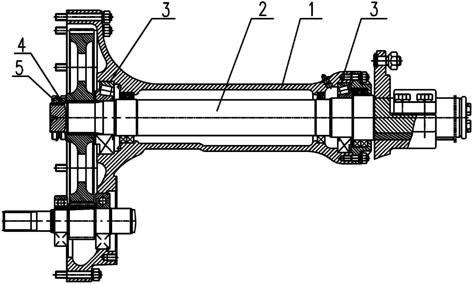 本实用新型公开了一种轮式拖拉机末端传动结构,包括末端壳体,驱动轴