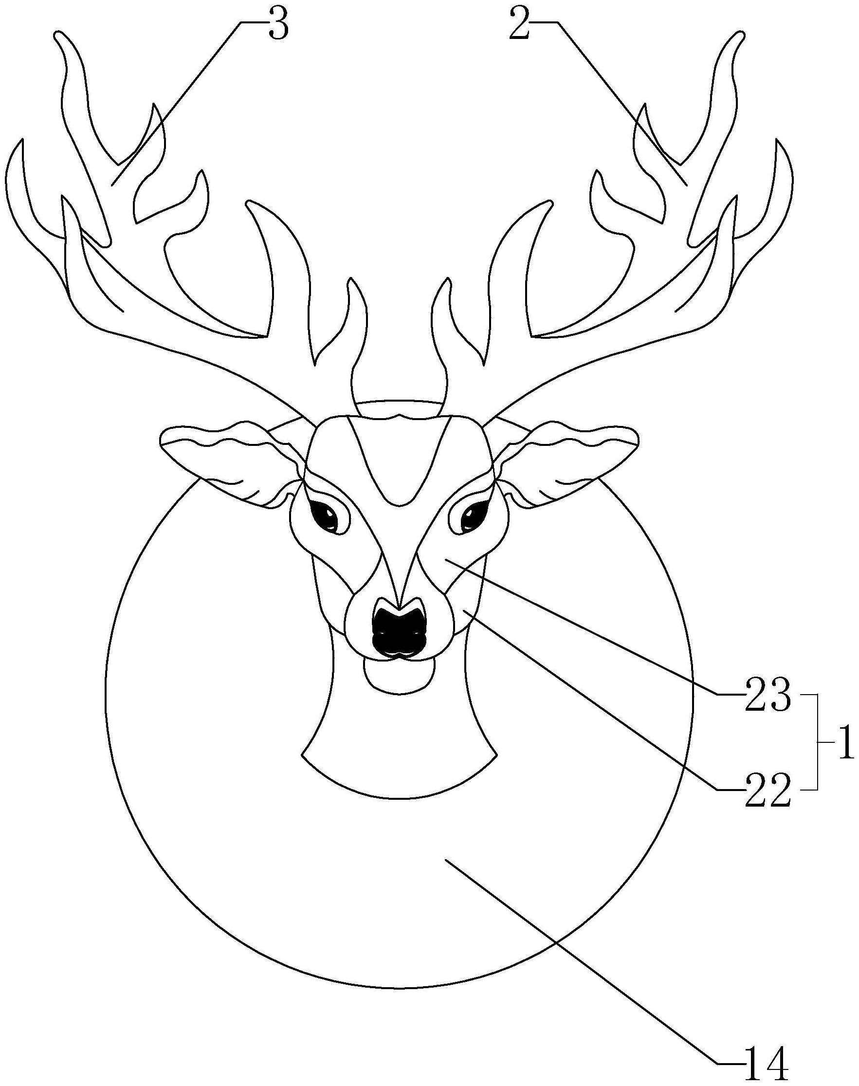 摘要附图摘要本实用新型公开一种鹿头工艺品,属于工