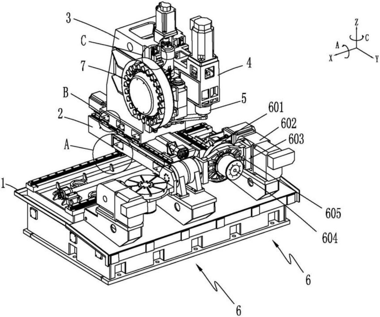 一种五轴联动双工位加工中心-爱企查