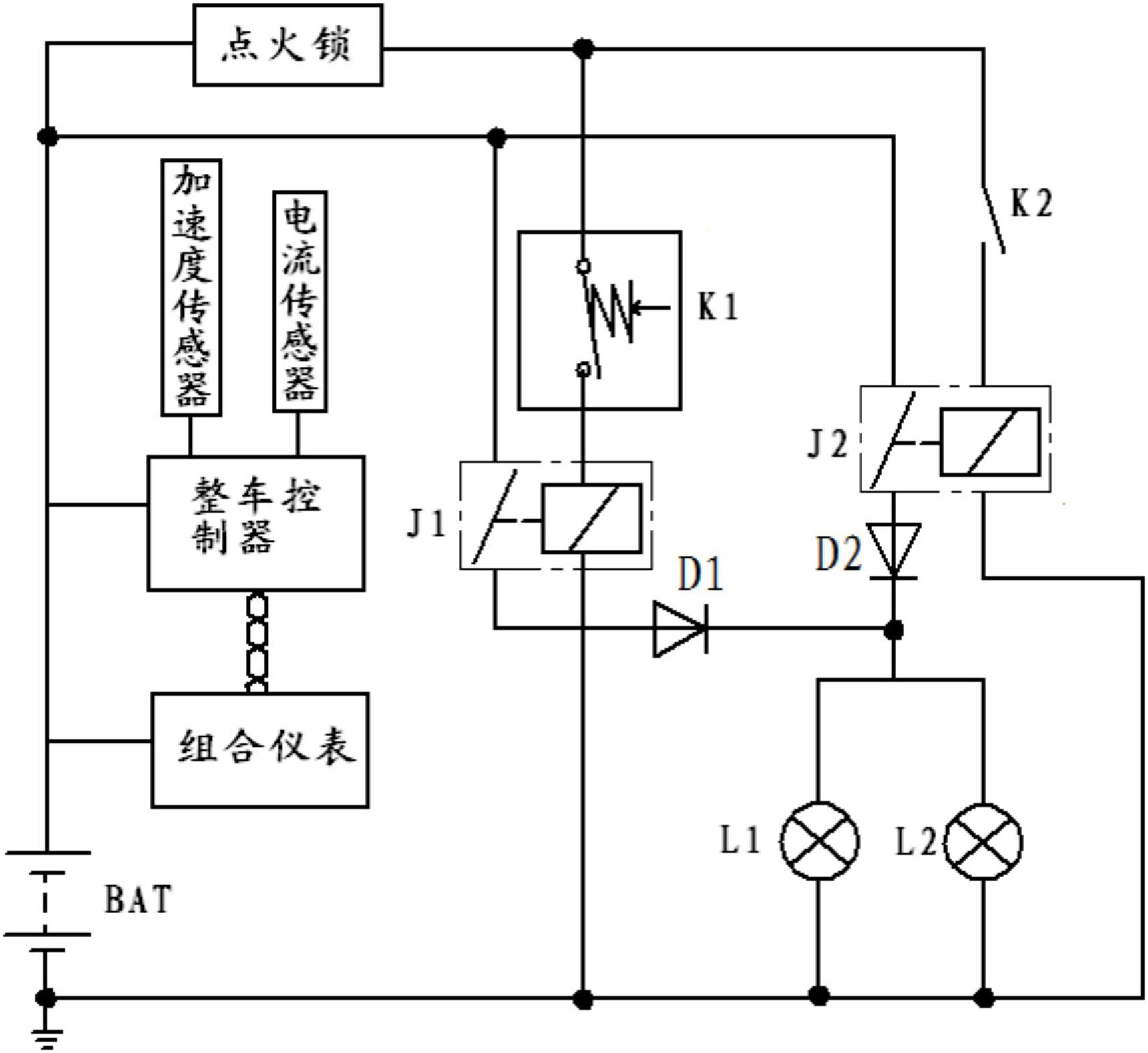 一种挂车制动灯控制电路