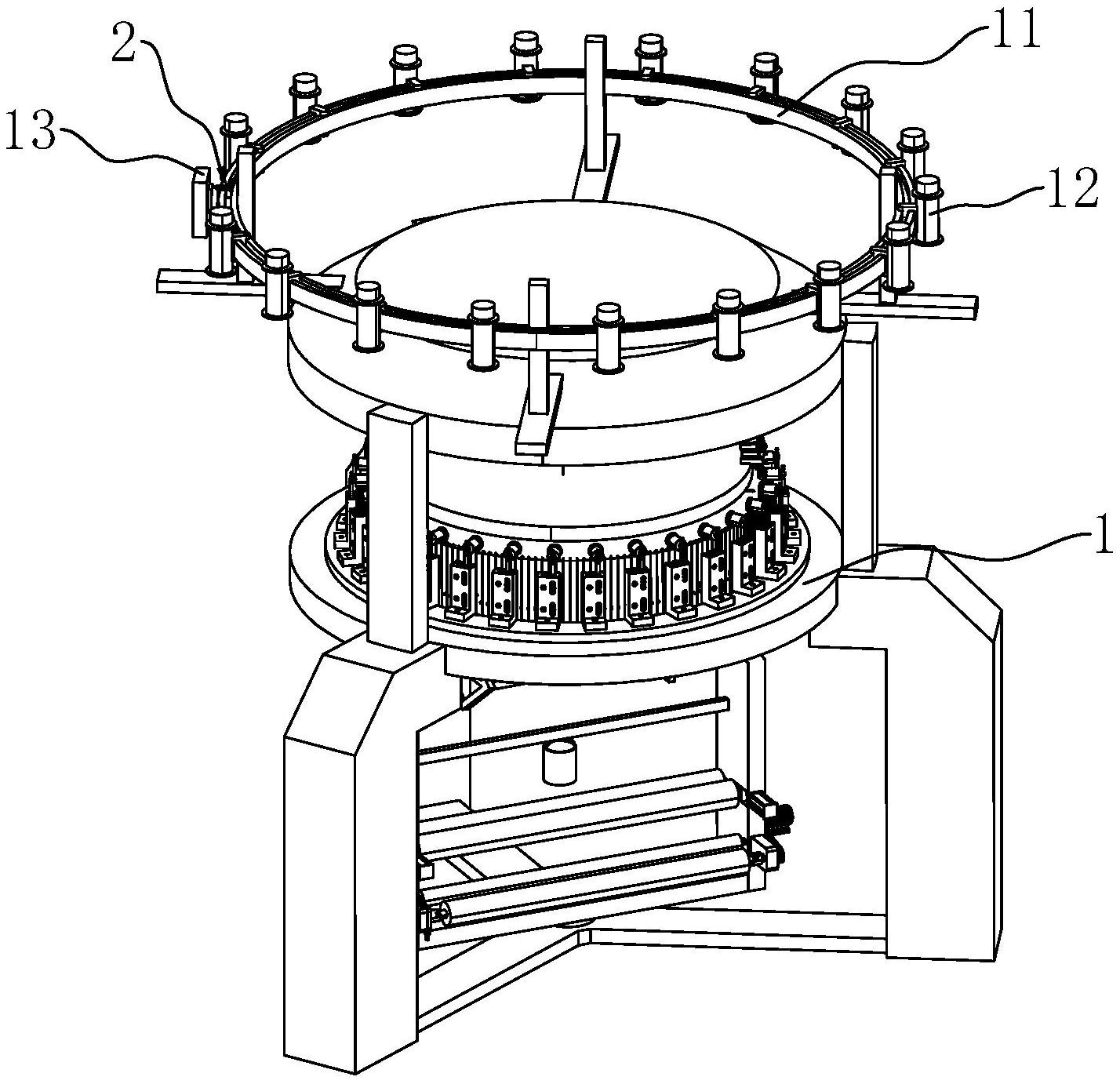 所述大圆机本体上安装有安装架,所述安装架上通过安装结构安装有纱长