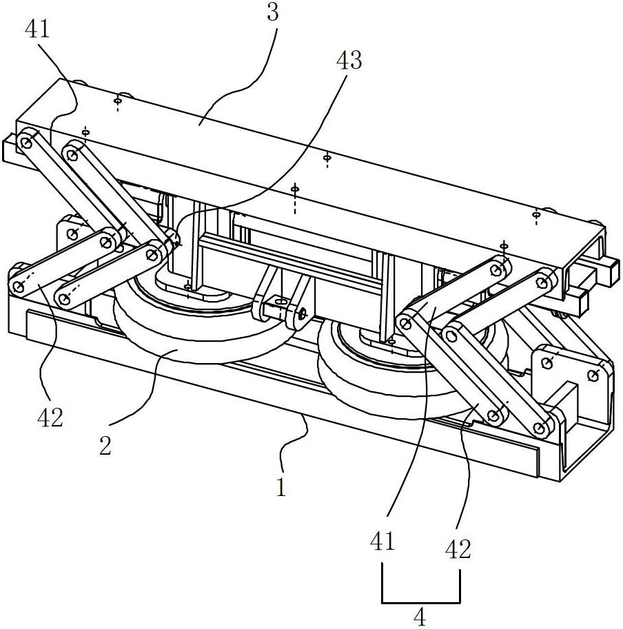 用于车辆检测设备的四连杆举升机构