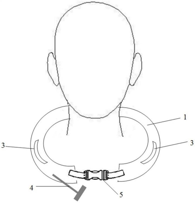 由頸圈外皮,氣囊,拉索,搭扣,氣源裝置,內部氣路組成;本發明的隱藏式