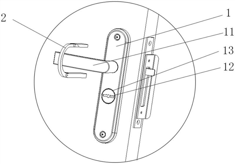 所述门锁结构包括本体和均设于所述本体上的门把手与钥匙孔;所述本体