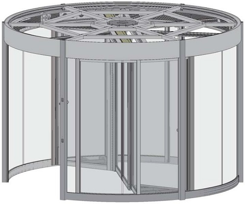 摘要附图摘要1.本外观设计产品的名称两翼旋转门.2.