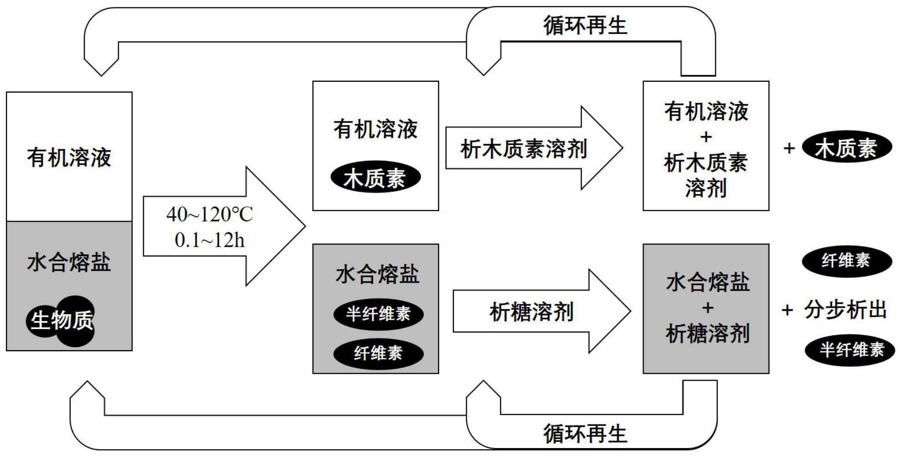 一種兩相熔鹽體系分級分離木質纖維素類生物質組分的方法-愛企查