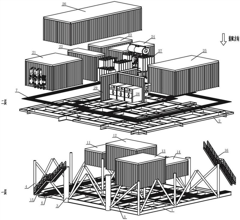 一种无板托盘式海上变电站上部组块-爱企查